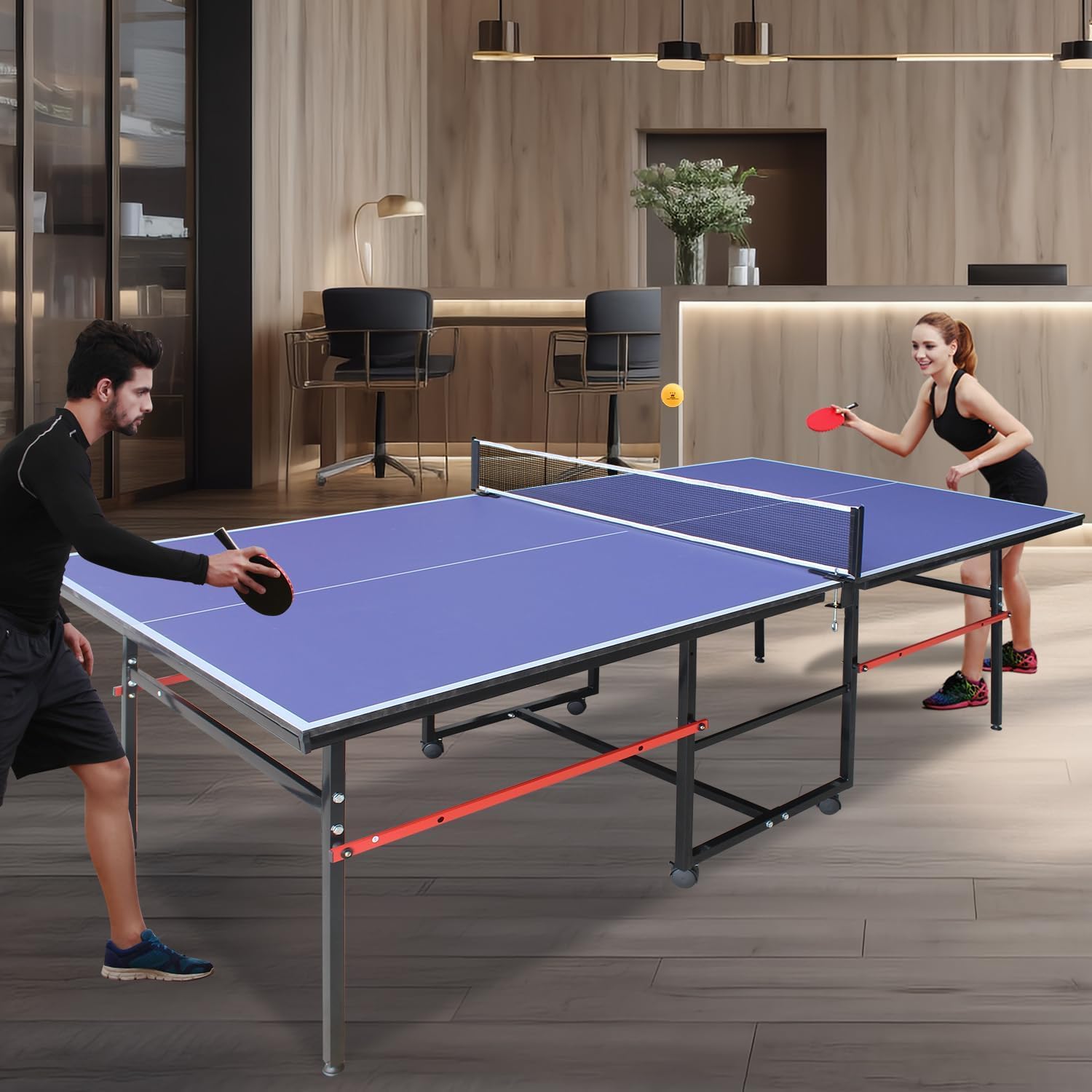 8 ft Portable Ping Pong Table， - Table Tennis Tournament review and price