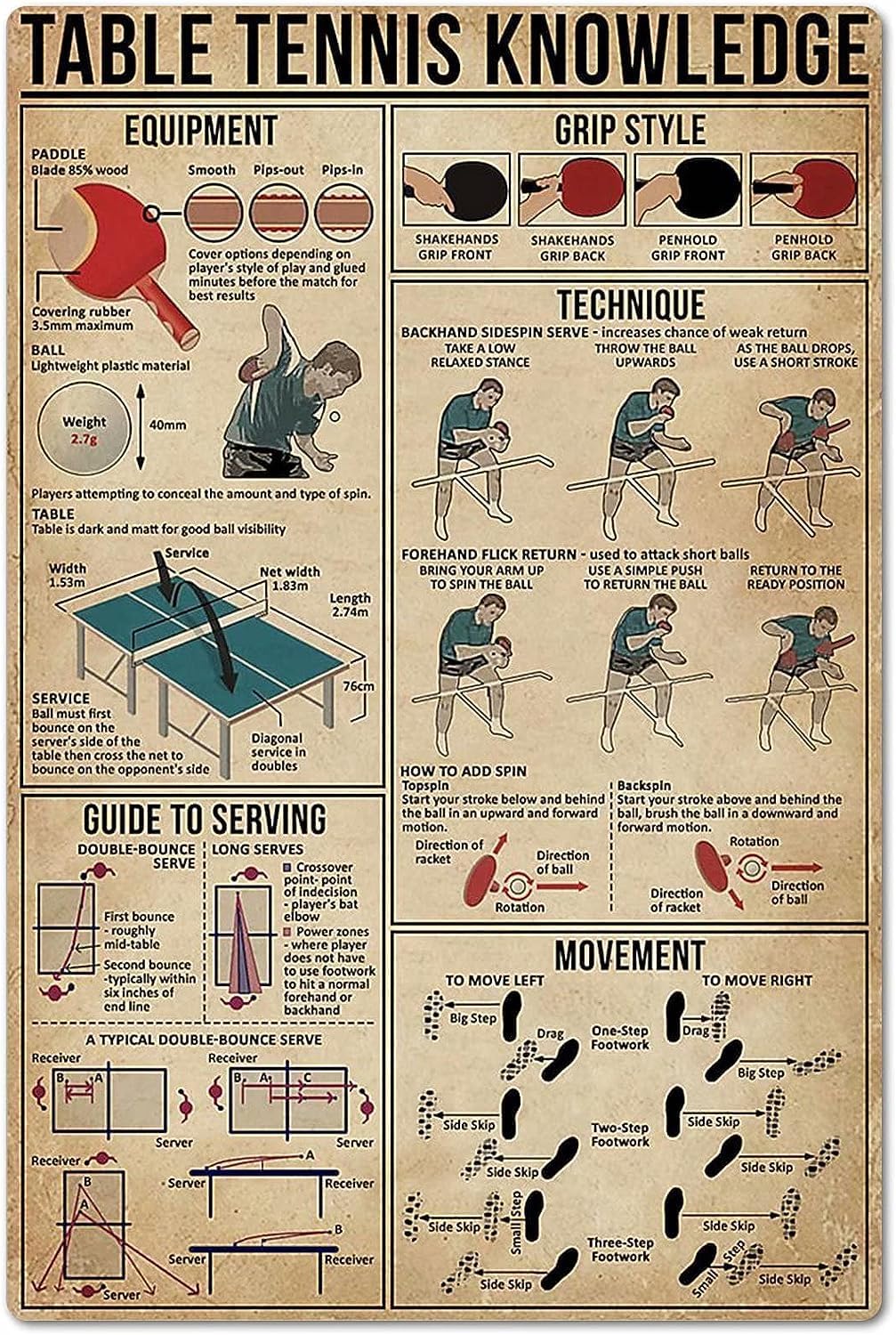 Table Tennis Knowledge Poster  - Table Tennis Knowledge Poster review and price